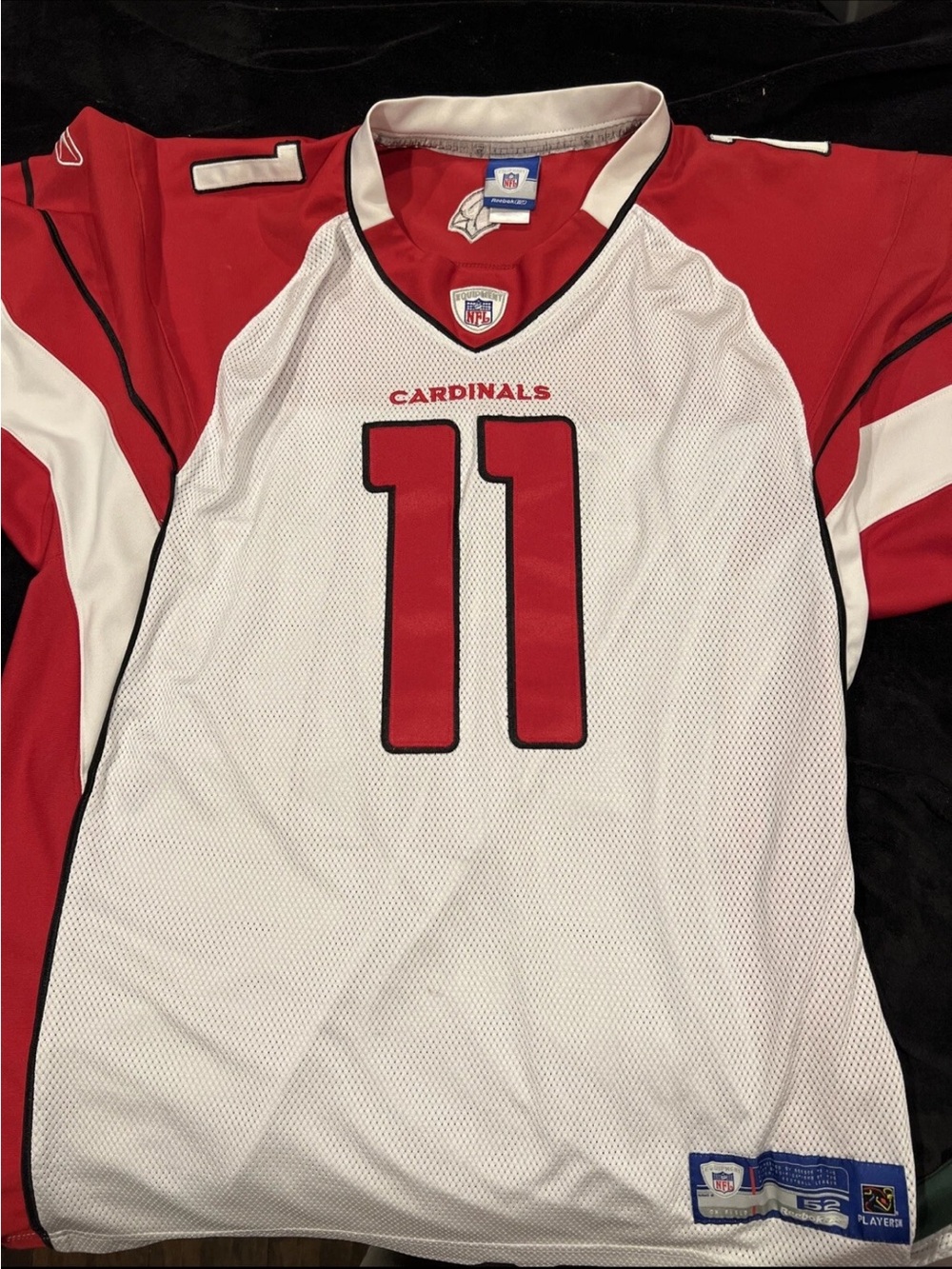 Reebok Arizona Cardinals #11 Fitzgerald Red and White Football Jersey